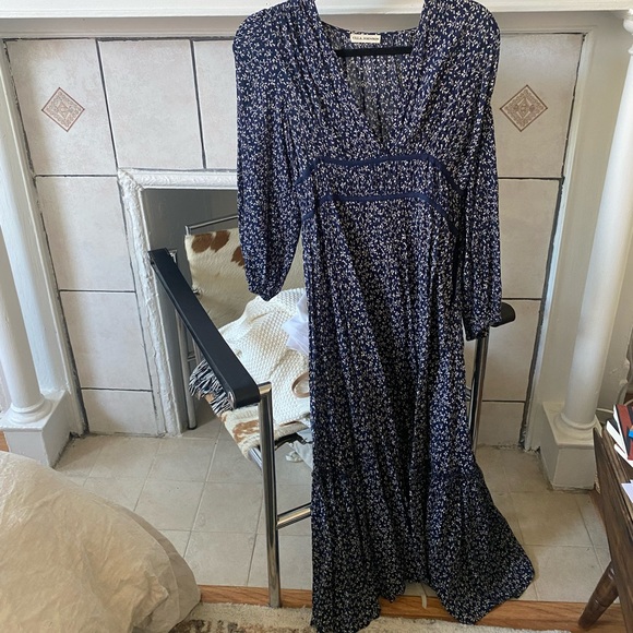 BLUE FLORAL ULLA JOHNSON DRESS - Picture 2 of 3